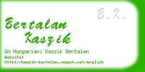 bertalan kaszik business card